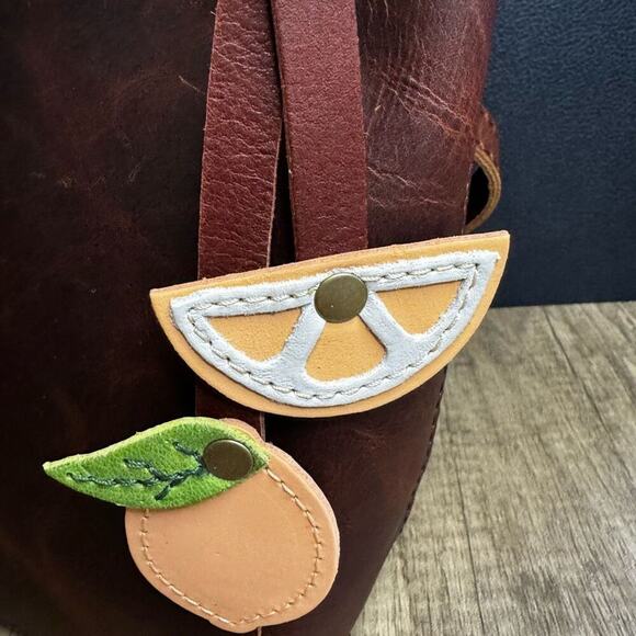 LAST ONE!! Mamey Portland Leather Citrus Pop Keychain FAST SHIP - Picture 3 of 6